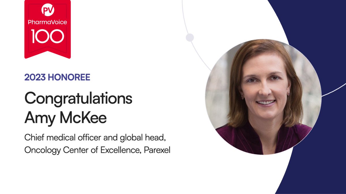 Parexel's tweet photo. 🏆 Dr. Amy McKee was recognized as a part of the #PharmaVOICE100 list of influential people in the life sciences industry for her work creating breakthrough oncology strategies for sponsors and guiding the next generation of industry leaders. Congratulations, Amy!
#LifeSciences https://t.co/aEXS2Amid1