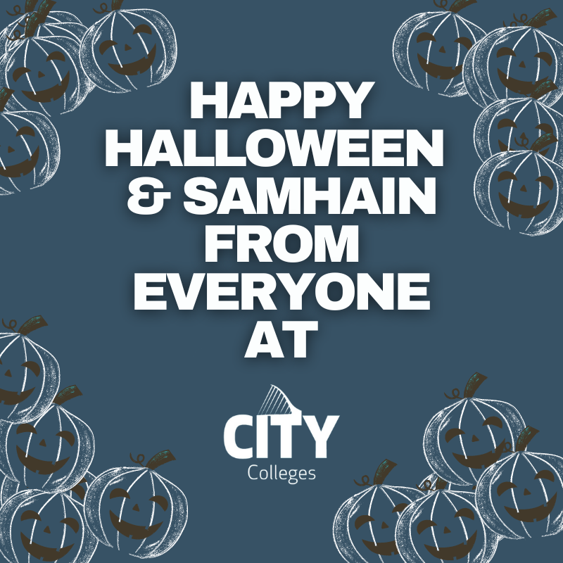CityColleges's tweet photo. A very Happy Halloween, Samhain and Bank Holiday weekend to everyone!

#Halloween #LoveHalloween #trickortreat #costumes #bankholiday #friday https://t.co/uuX3JJMXj3