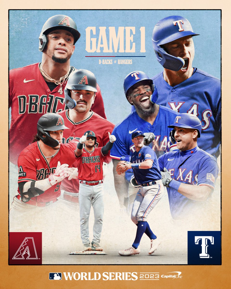 MLB's tweet photo. Are you ready for The Fall Classic? #WorldSeries

@Dbacks. @Rangers.

8 pm ET on @MLBonFOX. https://t.co/7gEprN72Gt