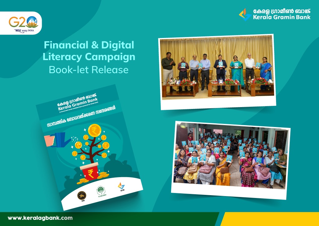 KeralaGBank's tweet photo. Untiring efforts towards a financially literate society. KGB releases FLC Booklet as part of its financial literacy initiatives under Special Campaign 3.0
@DFS_India
@NABARDOnline
@PMOIndia
#KGB #KeralaGraminBank #FiDgi #Thrissur #SpecialCampaign3 https://t.co/TJD5FPE6E7
