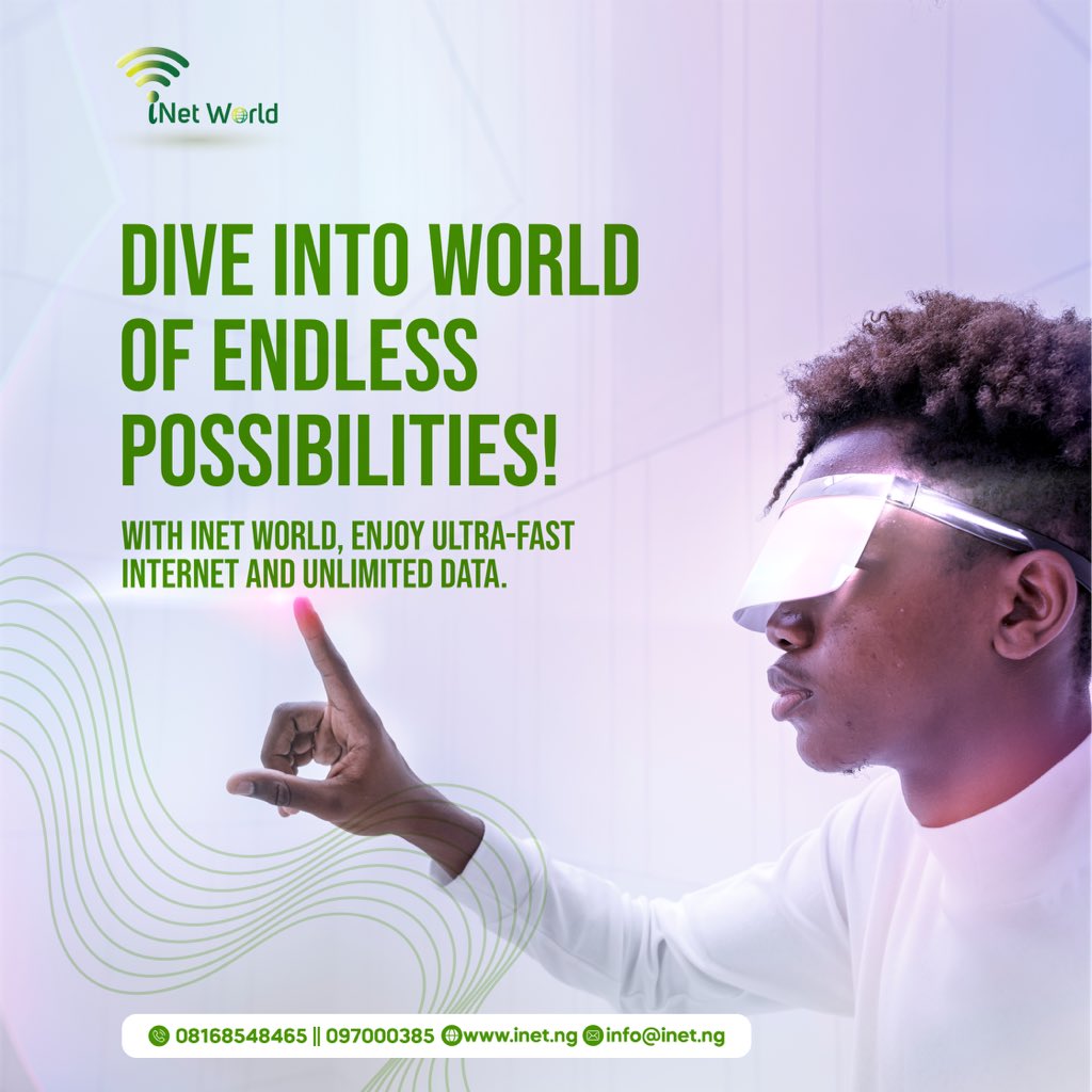 iNetWorldng's tweet photo. Our fast-paced world of today requires dependable, continuous internet service. Use iNet World now for unlimited data supply.🌐
#The100 #feyi #Justiceokoro #Sancho #Zino https://t.co/c3rNn9orkK