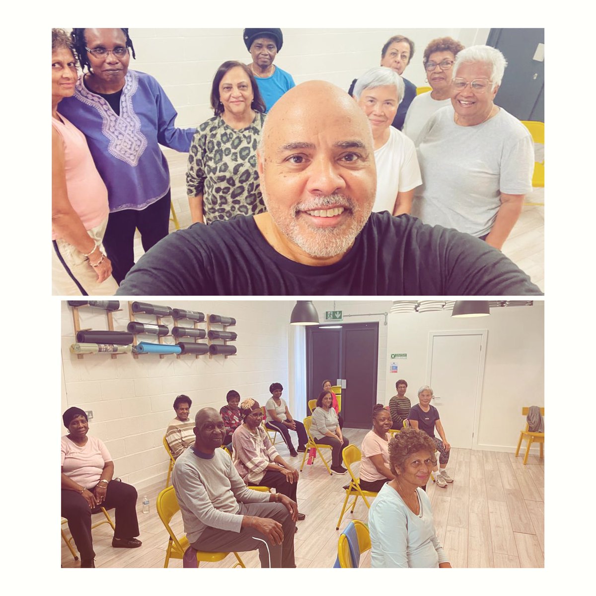 ASKI_UK's tweet photo. Thrilled to be back in action, leading our beloved Friday seated exercise class! Let's stretch, strengthen, and have a blast together. #FridayFitness #SeatedExercise #HappyToBeBack #aski #charity #croydon #broadgreen #tacklingloneliness https://t.co/SiinHrqKbk