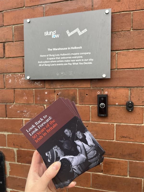 irishinbritain's tweet photo. We've been out &amp; about in Leeds with posters &amp; postcards, getting the word out about our heritage exhibition @SlungLow 15 -19 Nov

Looking forward to sharing stories from across the Irish community!
https://t.co/taJNSGEeD4

@LdsIrishCentre @LeedsGATE @leedsirish
#IrishInBritain50 https://t.co/McnFlHFbw8