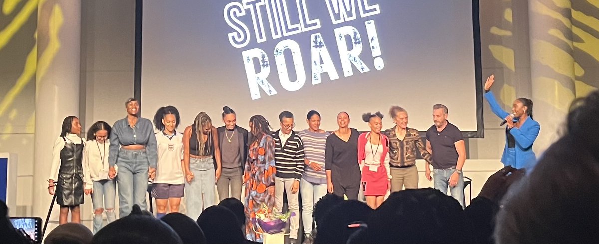 claireead's tweet photo. Congratulations to all involved in #StillWeRoar at @wembleystadium last night. Brilliant retelling of the stories of the first black women to play for England, with performances from fantastic actors and excellent writing, AND a Q&amp;A with the women themselves afterwards - amazing. https://t.co/NFO1xrJyH9