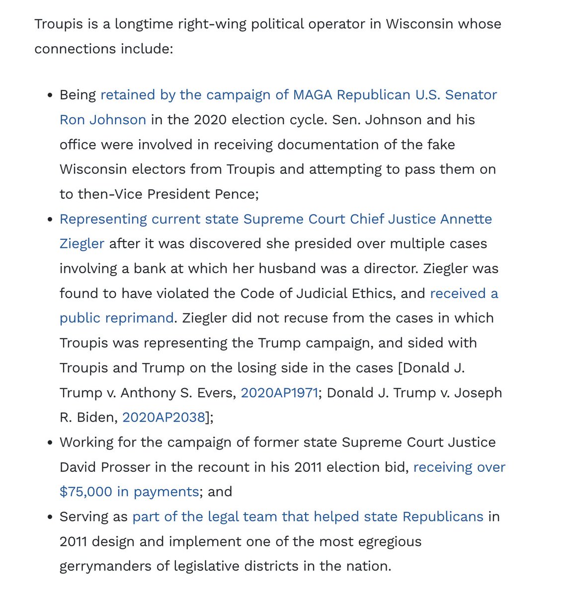 ABetterWis's tweet photo. #ICYMI: Kenneth Chesebro, a key player in the criminal conspiracy to overturn the 2020 election, has pleaded guilty for his role in the fake elector scheme in GA.

Of note, is Chesebro's WI contact throughout these illegal efforts—Jim Troupis.

Learn more: https://t.co/p9XoaQghX9 https://t.co/ppZN96oLTR