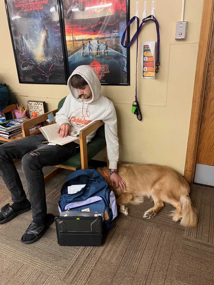 Facility_Fawn's tweet photo. Nothing beats curling up with a good book and a good dog on a Friday! #JeffReadsWeek @OaklandAcad @library_jhs https://t.co/i1tvtJiOyl