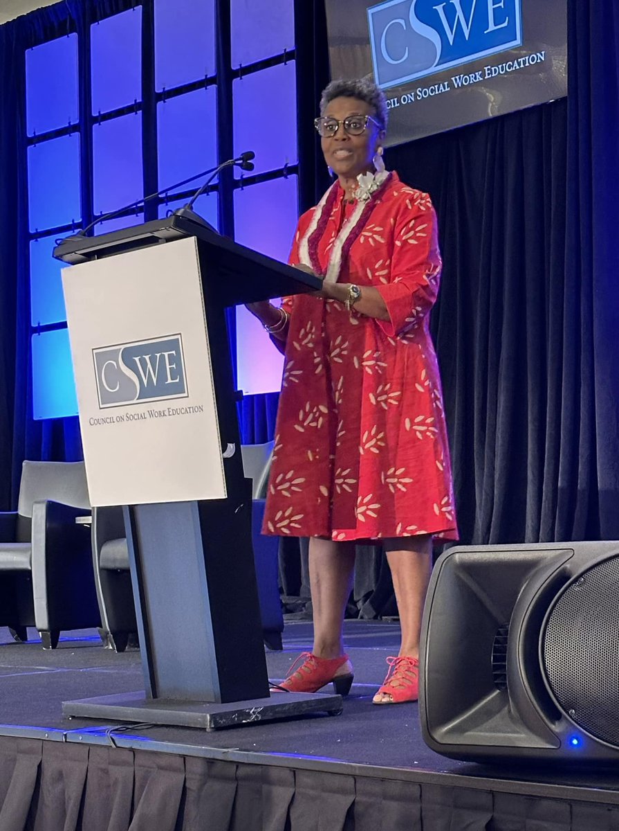 CSocialWorkEd's tweet image. Day 2 starting off with Dr. Jenny Jones giving the 2023 Carl A. Scott Memorial Lecture. “We have to continue to advocate for human rights, as voting is a human right,” she said. #CSWE23