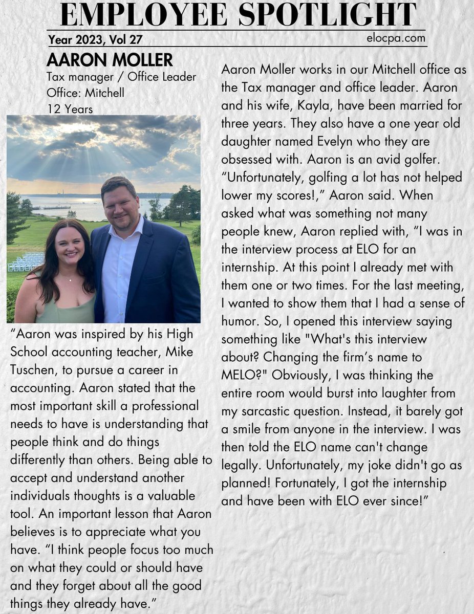 elocpa's tweet photo. ELO EMPLOYEE SPOTLIGHT ❕❗ https://t.co/w7pYJuf94Z