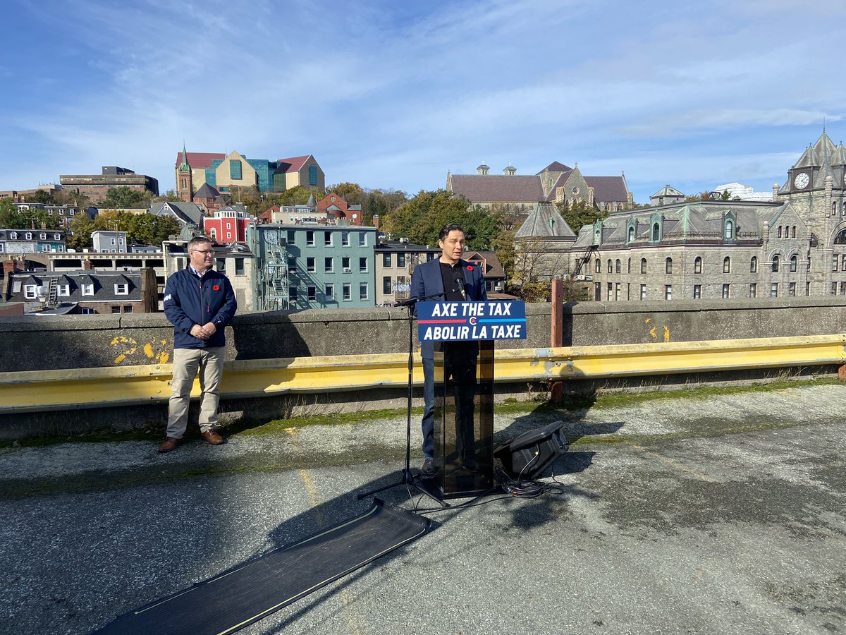 Pierre Polievre is in downtown St. John’s today.

The leader of the Conservative Party is talking Carbon tax, after Prime Minsiter Justin Trudeau announced changes to pollution pricing in Atlantic Canada and rural areas last night. 

“Trudeau is in total panic mode.”

<a href="/NTVNewsNL/">NTV News</a>