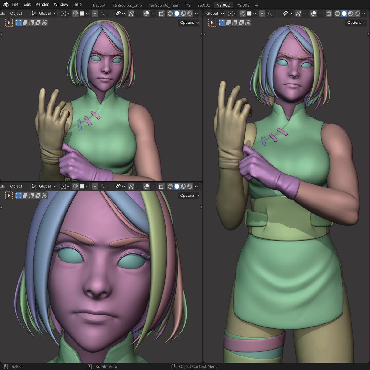 Sakura Haruno 🥷🔥. #naruto #sakura #sakuraharuno #b3d #blender3d #sculpture