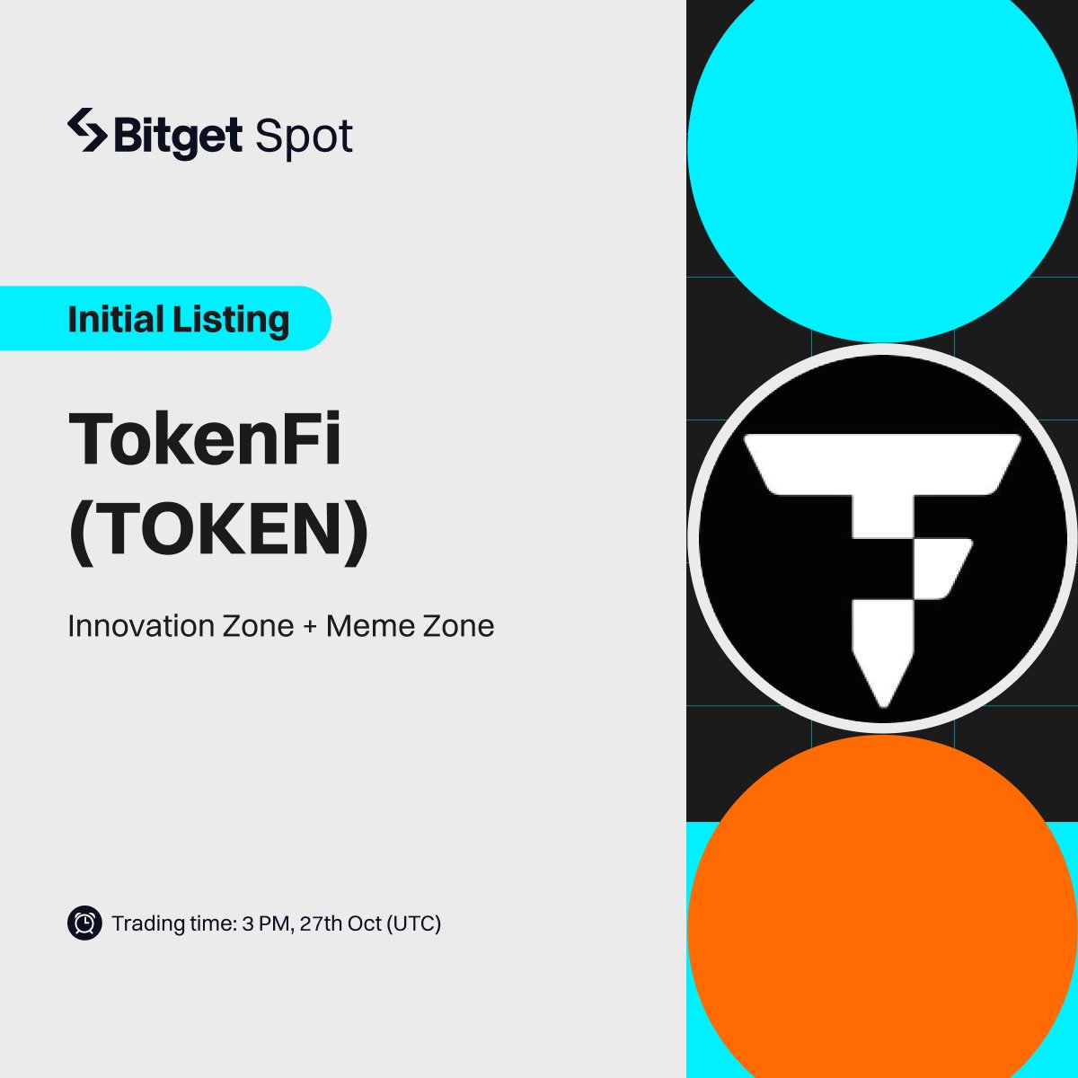 #Bitget Initial Listing #TokenFi X Bitget @tokenfi The hype for $TOKEN is ramping up on Bitget. Deposit is open ✅ Trade $TOKEN NOW! Up to $20,000 worth of $TOKEN for you to Grab! Listing - bitget.com/support/articl… Campaign - bitget.com/en/support/art…