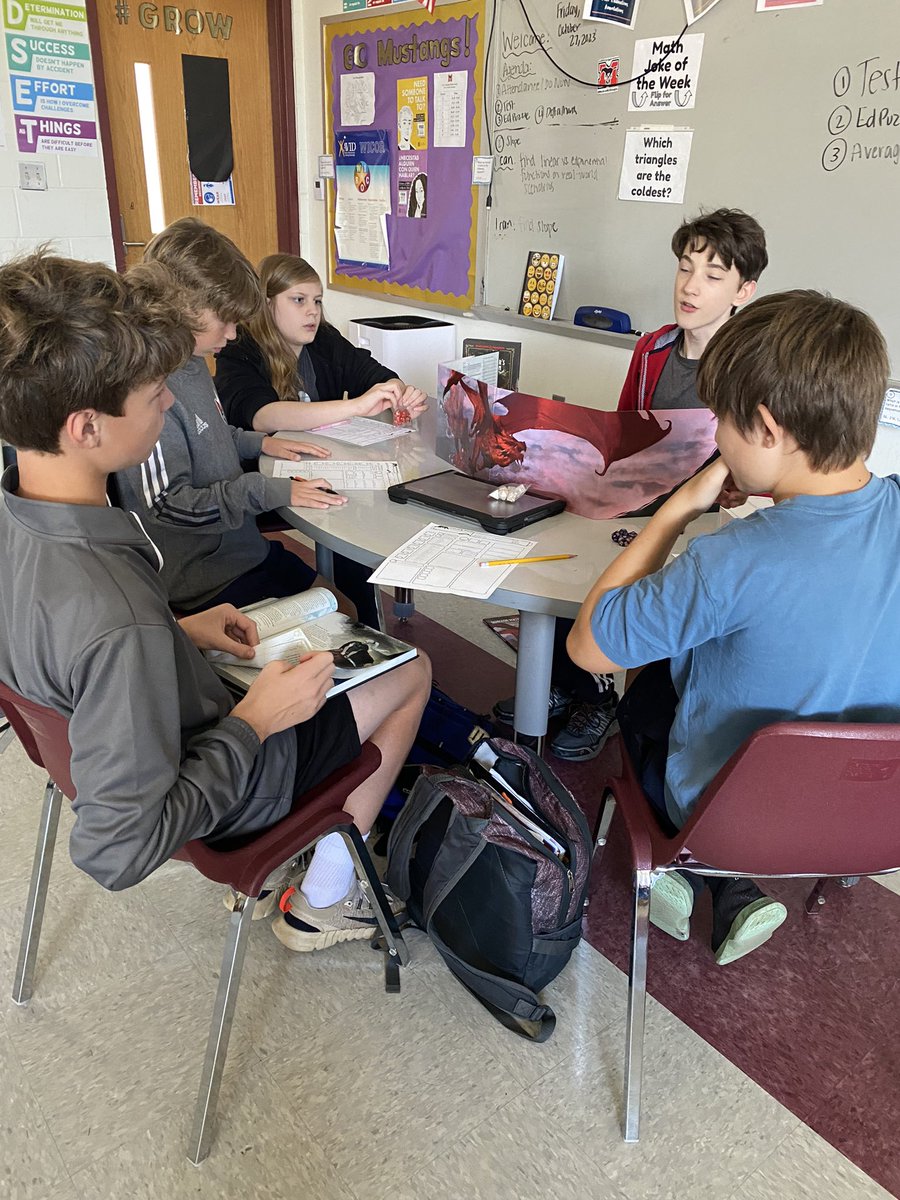AnnPolashock's tweet photo. Dungeons and Dragons Club is definitely student-led @McDougleMiddle! #clubhub #grow https://t.co/hh0WT664Pm