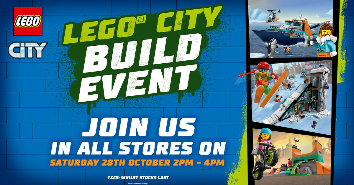 .@EntertainerToys in @galleriesBRI & @CabotCircus are hosting a #Lego Make & Take on 28 Oct, 2pm- 4pm. Come in & build your Lego city creation to fit one of the themed photo back drops – take a photo share it on social with #TheEntertainerVIP for a chance to win a £25 Gift card!