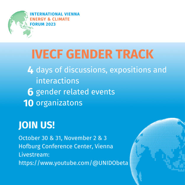 We hope to see many of you in Vienna next week at the IVECF 2023! ENERGIA will be co-hosting several events as part of the Forum's Gender Track The full list of gender events 👉bit.ly/45MTnGf Not able to attend physically? Watch the livestream 💻 youtube.com/@UNIDObeta