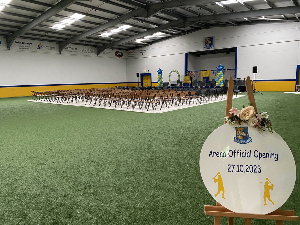 ClareFM's tweet photo. Beautiful set up in @SMBGAA ahead of the official opening of their new Arena facility. Join us live from 6pm to hear the story behind the project and the plans for the future https://t.co/5btDMZJRAB