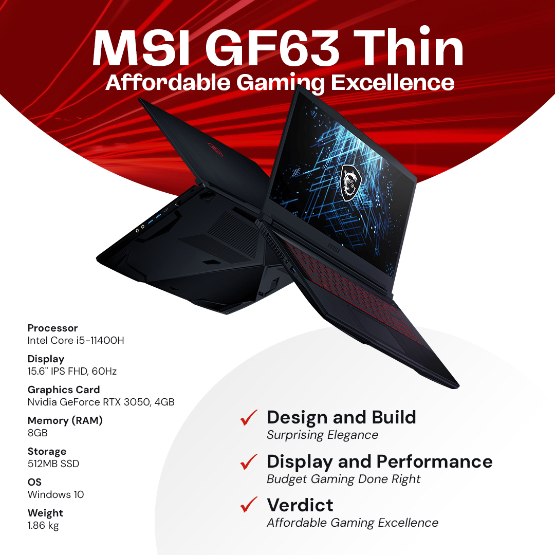 go_fondingo's tweet photo. Game like a pro without the hefty price tag! 🎮💼 Check out our review of the MSI GF63 Thin and experience affordable gaming excellence. 

Read More: https://t.co/LXD2ljWZru

#GoFondingo #lifestyle #technology #gaming #electronics https://t.co/CdCVdJB4w8
