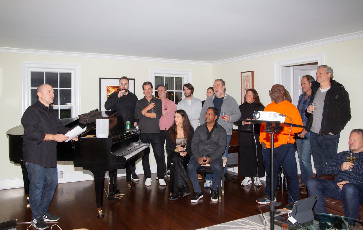 Snapshot from our Board Member Steve Savoca’s birthday celebration/fundraiser for MOC! Thanks for supporting the healing power of music on your birthday again this year 💚