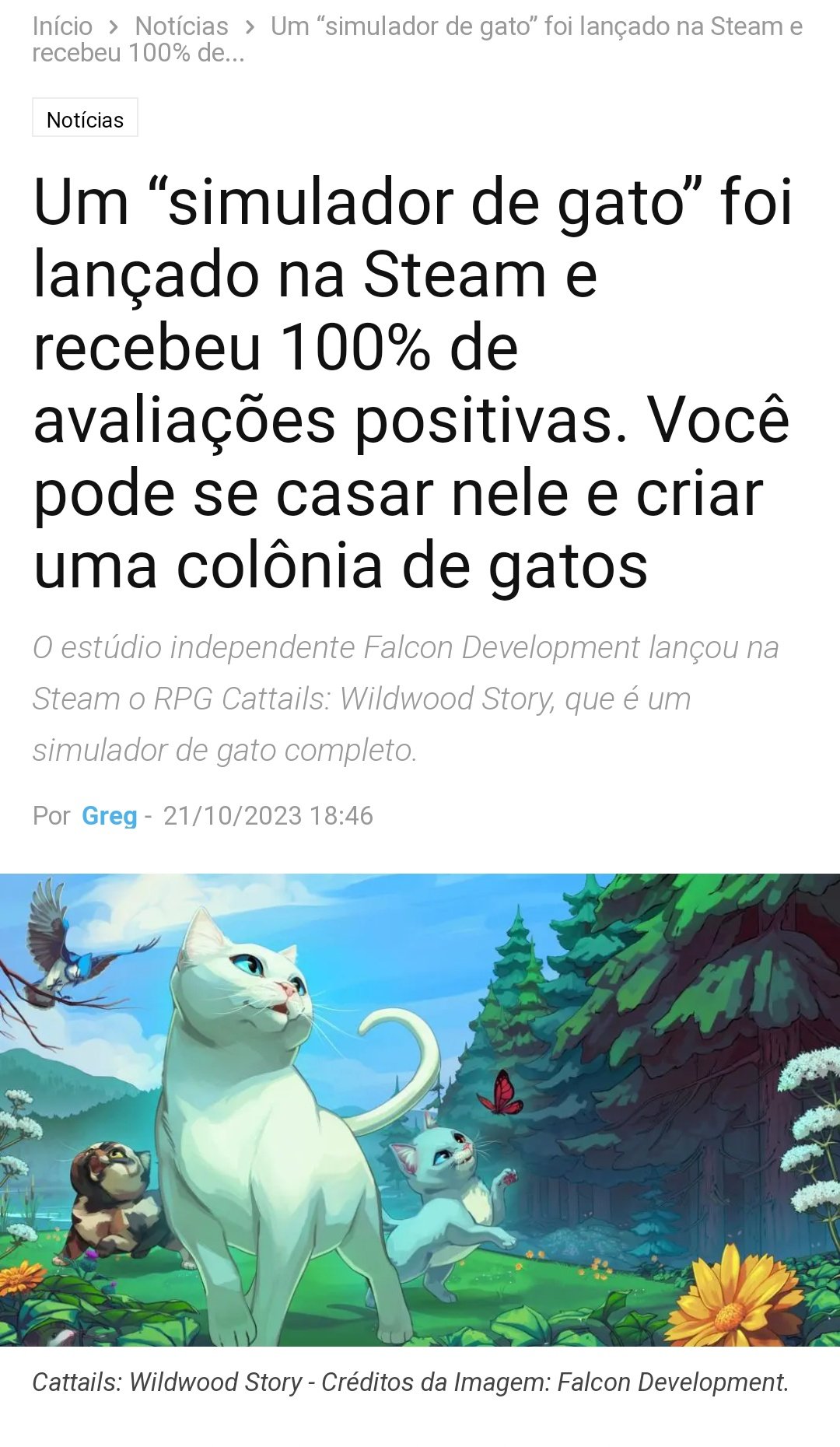 Ecóloga de Gato on X: vou baixar esse jogo IMEDIATAMENTE / X