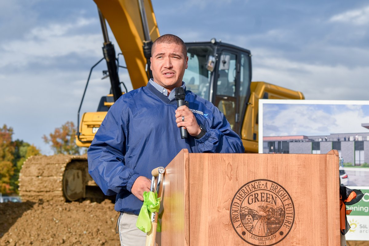 HammondConst's tweet photo. We celebrated a huge milestone for @Green_Bulldogs  and @cityofgreen  with the groundbreaking of 3 new facilities. This also marks the beginning of a new partnership between the City and the District, working together to improve Green's educational &amp; recreational facilities. https://t.co/gzjBp23vyD