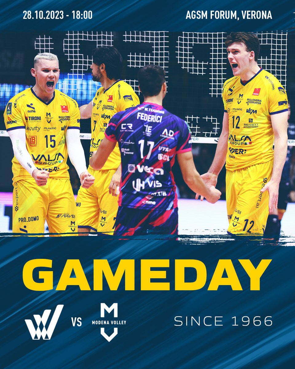 modenavolley's tweet photo. GAMEDAY โ๐ก๐ต
๐ Verona
๐ฃ 6pm
๐ AGSM Forum, Verona
๐บ Volleyball World TV
๐ป unovolleyradio | Radio Pico
๐ฒ Live score on Modena Volley's app
#modenavolley #noisiamolasquadra #VeronaModena https://t.co/ybDl6XawEg