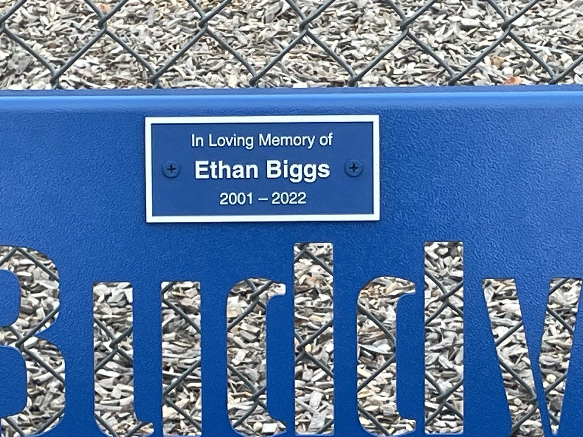 SROWright's tweet photo. Dedication of buddy bench to Ethan Biggs!  #ccsdtn #dragonsroar https://t.co/f28MGPko3t