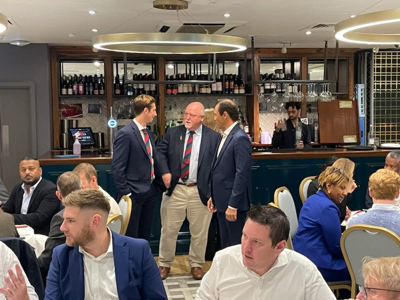 A great afternoon today at our Cricket Legends Lunch with @MarkRamprakash, Mike Gatting and @JohnSimpson_88 hosted by @ChrisCowdreyUK at @BallsBrothers