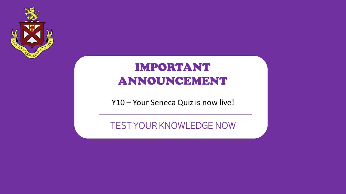 ByrchallScience's tweet photo. Year 10 don't forget that this quiz ends late on Sunday. @byrchall https://t.co/iyIVrgiKXC