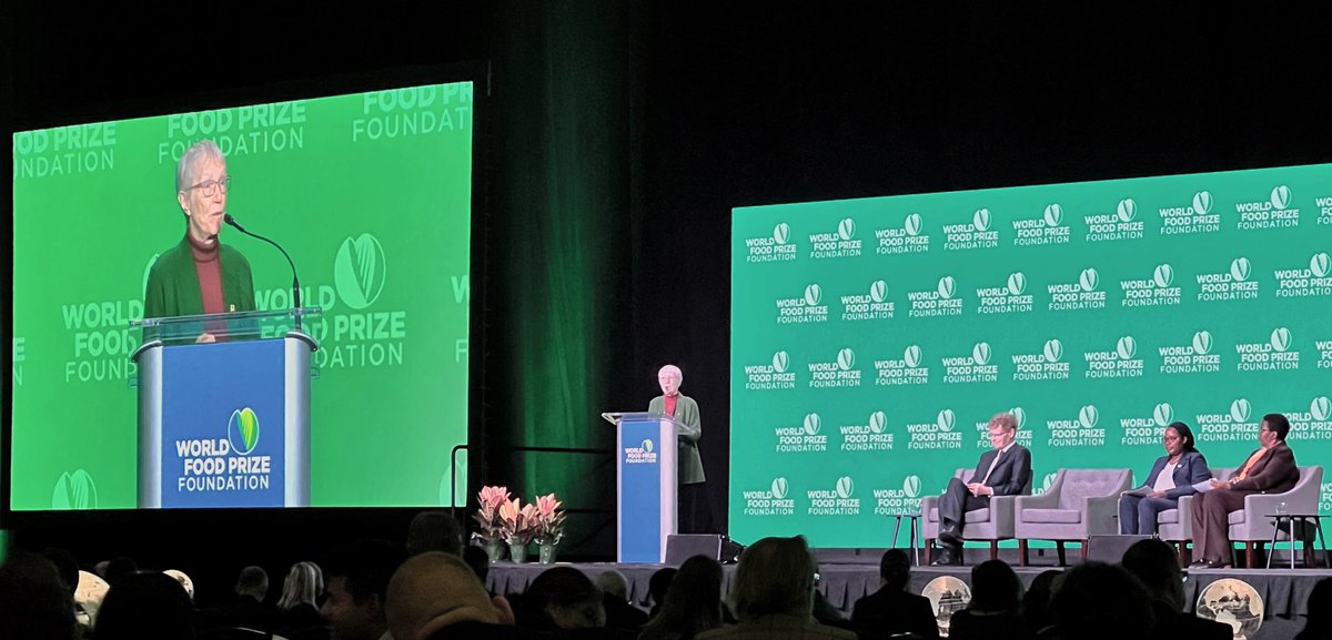 AgMIPnews's tweet photo. Dr. Cynthia Rosenzweig presented on #AgMIP's model development for traditional and indigneous crops as part of the Vision for Adapted Crops and Soils (VACS) initiative. #BorlaugDialogue #FoodPrize23 https://t.co/CwJfYTeW6T