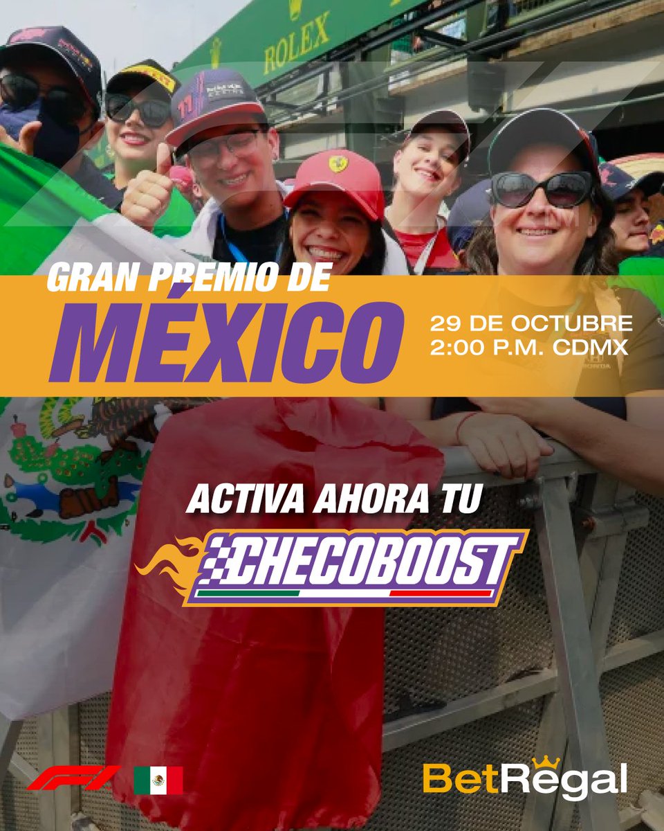 ¡La emoción está en la pista,! 🏁🔥 En el GP de México, Checo Pérez acelerará a toda velocidad para hacer historia. ¿Quién más se une a la carrera por la victoria?
#BetRegal #BetRegalMexico #GranpremiodeMexico #Checoboost #racing #F1 #pasionporeldeporte