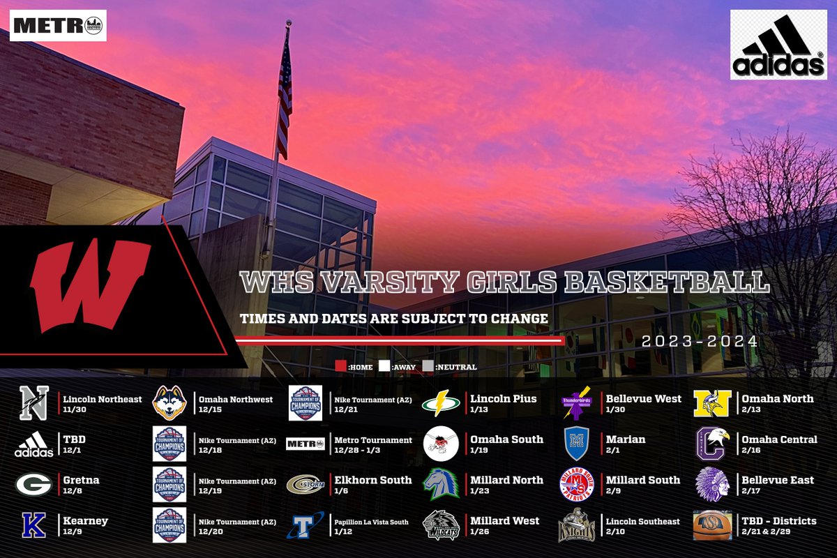 Two weeks away from the start of the season! Here is your WHS Girls Varsity Basketball Schdule! #FAM1LY