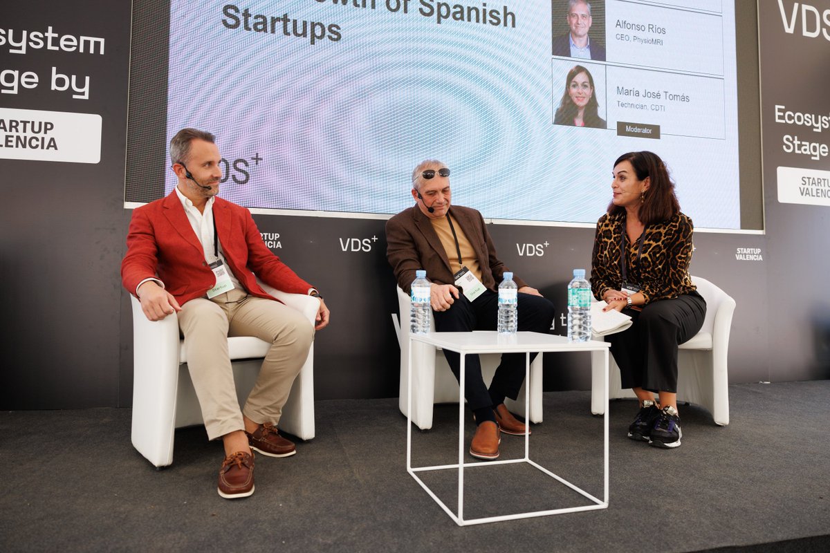 <a href="/Startup_VLC/">Startup Valencia</a> @GenionLab <a href="/Senguix/">Salvador Enguix</a> <a href="/LaVanguardia/">La Vanguardia</a> <a href="/eoi/">EOI</a> 📣 Don't miss the last round table at the Ecosystem Stage hosted by <a href="/CDTI_innovacion/">@CDTI_innovacion</a>!

<a href="/mj_tomass/">María José Tomás</a> from CDTI, <a href="/Ismael_Almazan/">Ismael Almazan</a> from <a href="/FYLA_LASER/">FYLA</a> and Alfonso Rios from <a href="/physiomri/">PhysioMRI</a> talk about
how CDTI can support the growth of Spanish #startups 🧑‍💻

#VDS2023