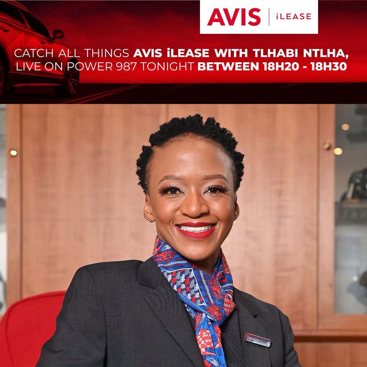 AvisSouthAfrica's tweet photo. Catch our COO, Tlhabi Ntlha on @Powerfm987 tonight between 18h20 - 18h30 talking about our newly launched subscription product - iLease.
#AVISiLEASE #AVIS #NextLevelMobility https://t.co/RWERmrbk1L