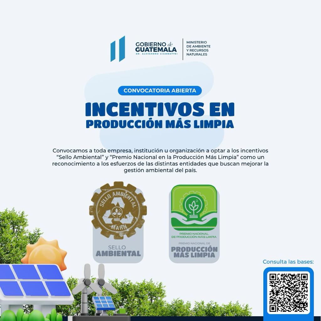 #SomosMARN |  invitamos a participar en la siguiente convocatoria sobre:
Incentivos en producción más limpia.
Sello Ambiental
Producción Más Limpia
Conoce las bases en el siguiente enlace: