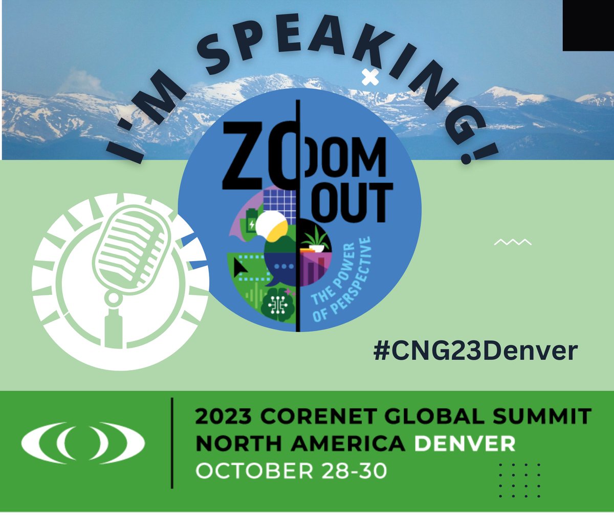 m_raman's tweet photo. I'm thrilled to announce that I'll be speaking at #CoreNetGlobal in Denver, CO on October 30th! @GlobalNet4Zero will also have a booth from 10/28-10/30 located at #832. Register today. https://t.co/1Zc8JQtW12 https://t.co/cNAAIFC1Cw