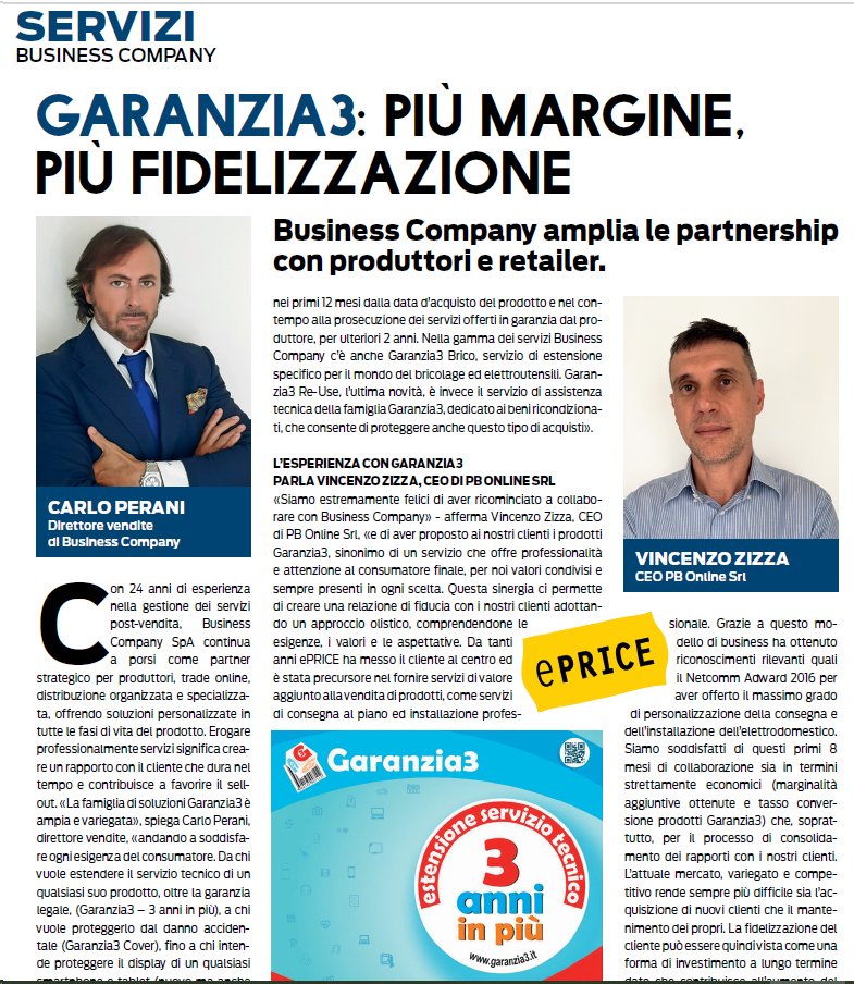Garanzia3_'s tweet photo. Un estratto dalla intervista con Carlo Perani e Vincenzo Zizza su Marketplace.
con @Garanzia3_ cresce il business e la fidelizzazione dei consumatori #eprice 
@EPRICEIT https://t.co/l4fANqhjDJ