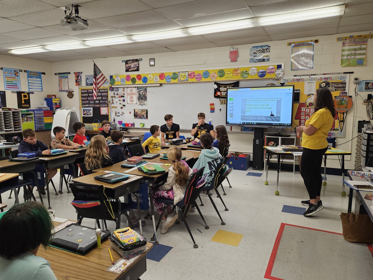 WMAthleticDept's tweet photo. The Annual Punt Pass and Read Program! @WMFBBC seniors reading to 5th graders at our Elementary Schools. #futurehighlanders #wmhometownpride #beherebeherd #GoHighlanders Congratulations to the seniors on a hard-fought season! https://t.co/yDZinK6Z8k