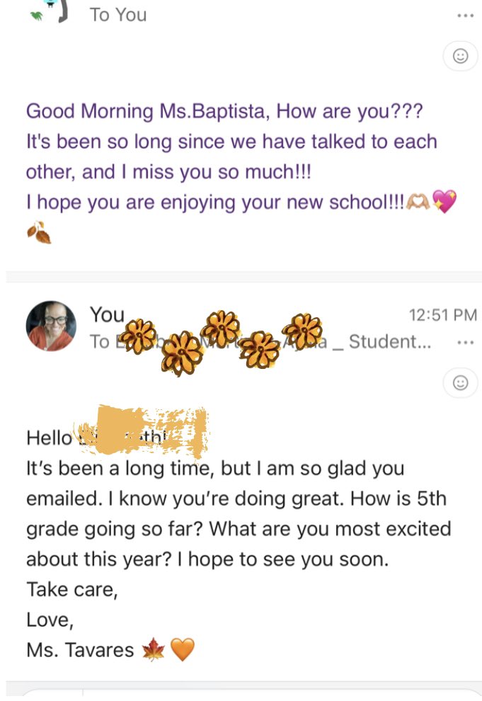 When your former students miss you and make sure your educator friends keep them connected and loved on in your absence. 💙💚 Relationships Matter. MyWHY. OurKids. #ExcellenceandEquity