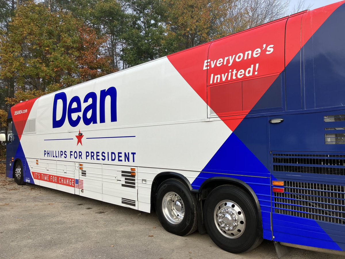 Lord help me because I'm gonna do a thread on the Dean Phillips launch in Concord, NH today - because it's already a little bit of a mess - in multiple domains. Let's get into them: