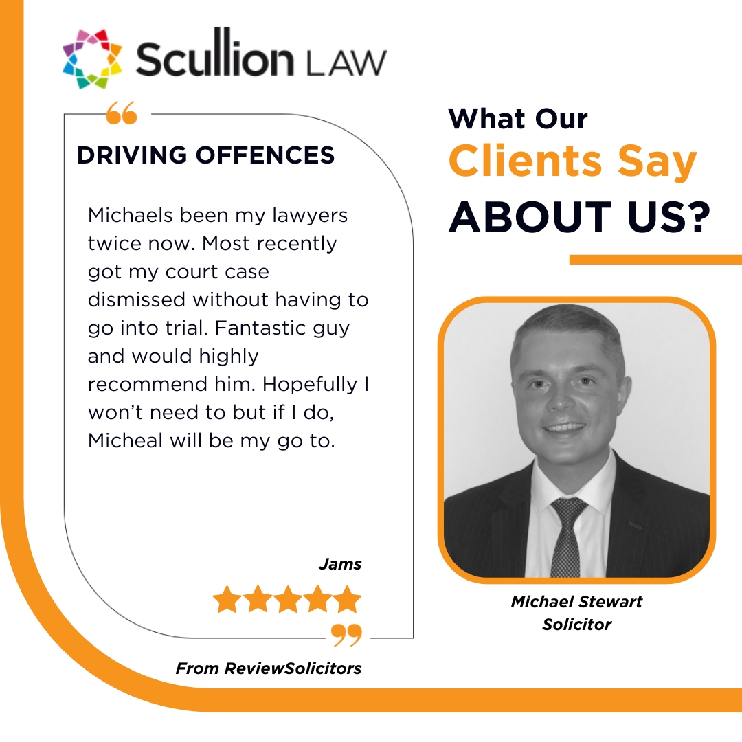 ⭐⭐⭐⭐⭐ Another 5-star review!

Facing driving charges? Our specialist Road Traffic Lawyers are here to help. Get in touch with our team today 👉 ow.ly/uj3W50PAPe9

#ScullionLAW #YourLawFirmForLife #RoadTrafficLaw #keepingyouDRIVING #motorists #drinkdriving #Glasgow