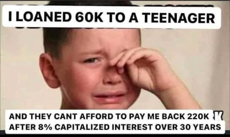 fuckyouiquit's tweet photo. The debt trap that is student loans is intentionally weaponized against the working class https://t.co/SN3r2AtNvD