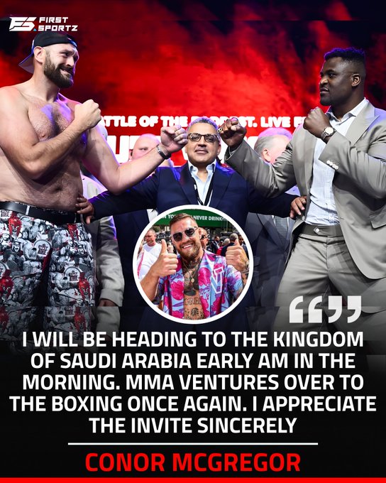 Ken4Fighter's tweet photo. Conor McGregor got that ROYAL invite for Fury vs Ngannou 👑 https://t.co/4N0sATLTDE