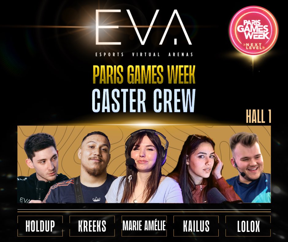 🎙️ANNONCE🎙️

Je suis heureuse de vous annoncer que je vais caster au stand d'<a href="/evagg_fr/">EVA</a> à la #ParisGamesWeek aux côtés de <a href="/IamKreeks/">Kreeks 🇹🇳​</a> , <a href="/kailusss/">Kailussss</a> , <a href="/Lolox_42/">Lolox</a> et <a href="/UgoLefevre/">HoldUp</a>.  

Préparez-vous pour une expérience VR incroyable !🔥
 #PGW2023