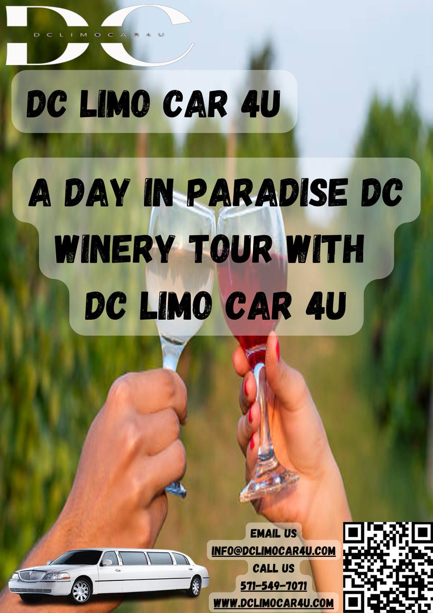 A Day in Paradise: DC Winery Tour with DC Limo Car 4U
 Our DC Limo Car 4U will whisk you away to world-class wineries, where you can indulge in award-winning wines and breathtaking scenery. #DCWineryAdventure #LimoLuxury #WineTastingHeaven #dclimocar4u