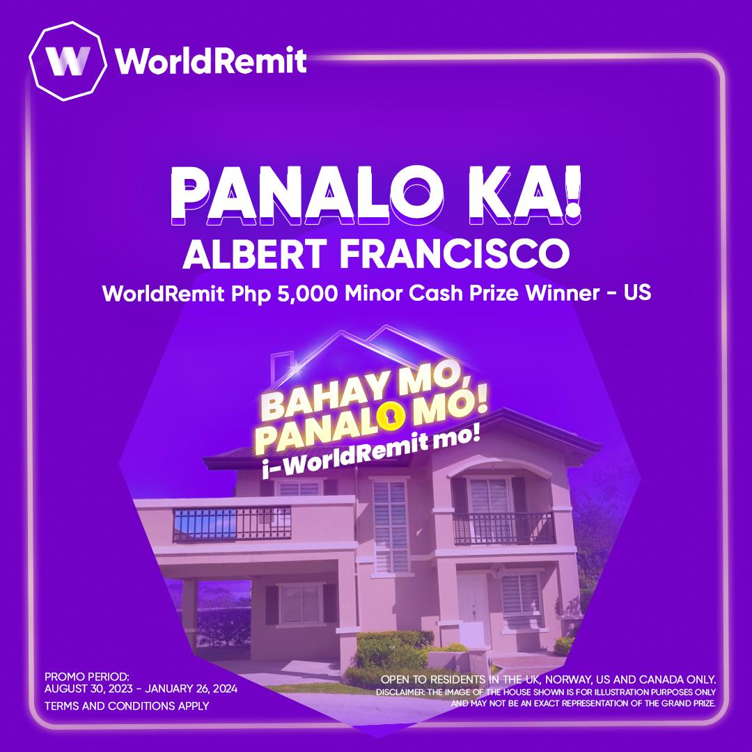 KapamilyaTFC's tweet image. Narito ang aming mga proud na cash prize winners mula sa online draw ng Bahay Mo Panalo Mo i-WorldRemit Mo from the United States noong nakaraang buwan. Congratulations sa inyong lahat! 🏆🌟

#BahayMoPanaloMo #Camella #BMPMCamella