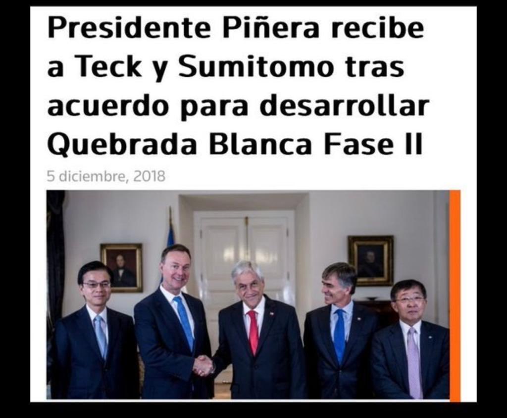 Fui opositor al gobierno del Pdte Piñera pero otra cosa es que Su Excelencia se atribuya esta inversión.Bueno, quizás no leyó los diarios.