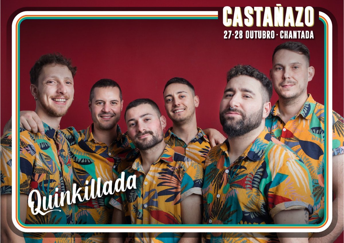 A <a href="/Quinkillada/">Quinkillada</a> é a sinerxia perfecta entre a maxia da verbena galega e a forza dun festival con toda a frescura dunha banda nova. 

Coa súa mestura de ritmos latinos e a rumba máis quinki, estamos seguros que farán bailar a todas as 🌰🐺. 

Únete a ser un Quinki máis!