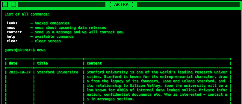 Stanford University cyberattack