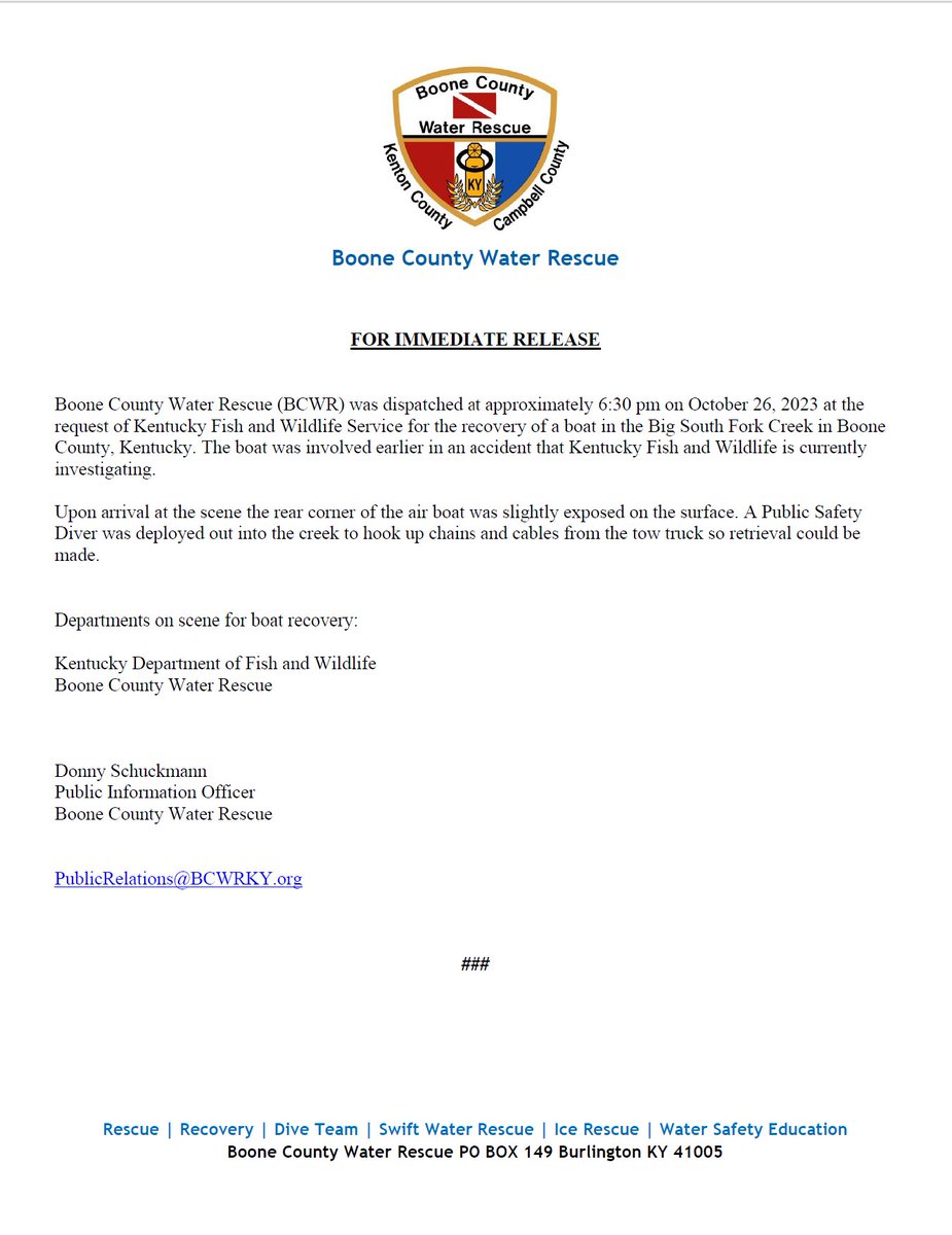 Press Release for 10/27/2023