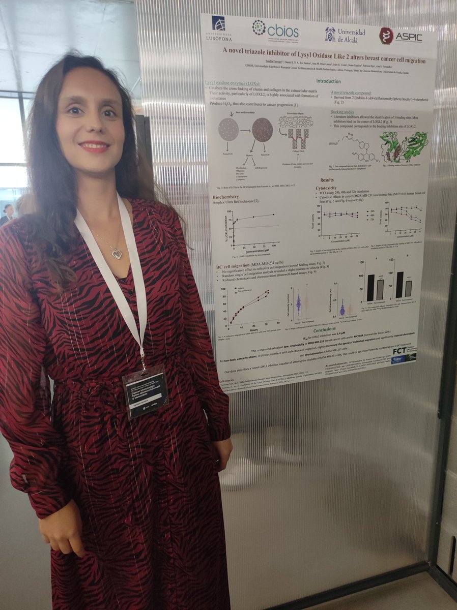 Sandra (@sandra09484559) on Twitter photo "A novel triazol inhibitor of LOXL2 alters breast cancer cell migration "
<a href="/Ana_S_Fernandes/">Ana Sofia Fernandes</a>, <a href="/PhytoChemLab/">Patrícia Rijo</a>, @NunoSaraiva10, João G. Costa and Daniel dos Santos
<a href="/CBIOS_/">CBIOS</a>
<a href="/ASPICancro/">ASPIC - Assoc. Port. de Investigação em Cancro</a> "A novel triazol inhibitor of LOXL2 alters breast cancer cell migration "
<a href="/Ana_S_Fernandes/">Ana Sofia Fernandes</a>, <a href="/PhytoChemLab/">Patrícia Rijo</a>, @NunoSaraiva10, João G. Costa and Daniel dos Santos
<a href="/CBIOS_/">CBIOS</a>
<a href="/ASPICancro/">ASPIC - Assoc. Port. de Investigação em Cancro</a>
