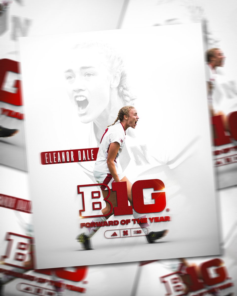 HuskerSoccer's tweet photo. The best in the B1G.

🏆 @B1GSoccer Forward of the Year 🏆
↳ @EleanorDalex https://t.co/p5jC5S2umu